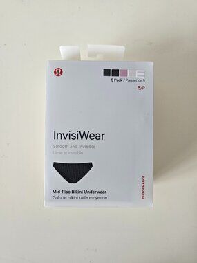 NWT LULULEMON Multi Color Smooth & Invisible InvisiWear MR Bikini 5 Pack Small